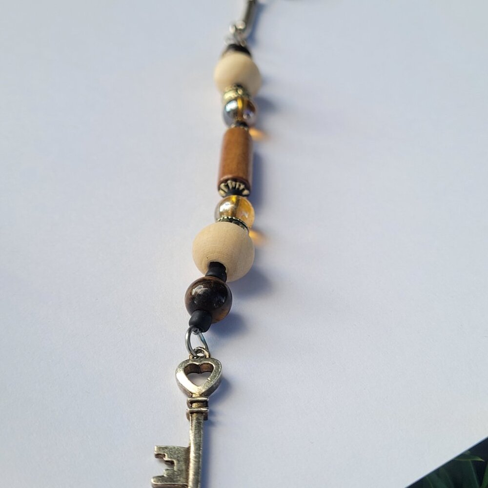 Silver Heart Key Keychain - Handmade - Picture 6 of 9